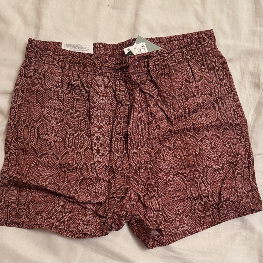 H&M Brown Snake Print Shorts